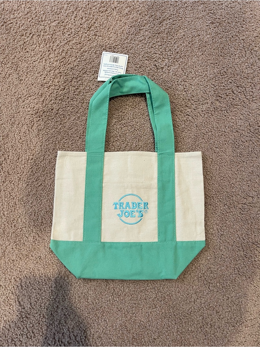 Trader Joe's Trendy Mini Pastel Canvas Tote Bag